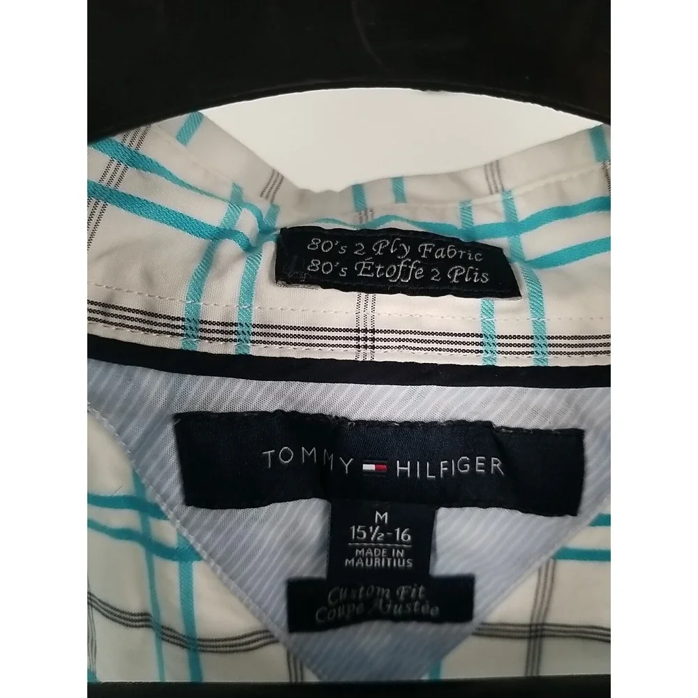 Tommy Hilfiger Long Sleeve Button Up Custom Fit Plaid Shirt 15.5-16 Medium‎ - Picture 5 of 6